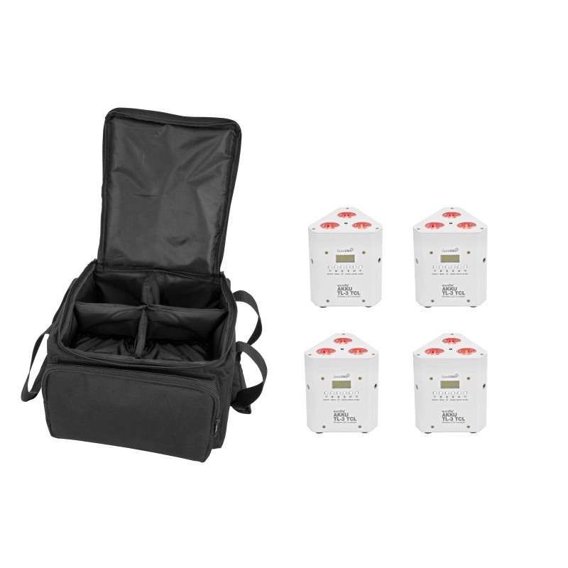 EUROLITE Set 4x AKKU TL-3 TCL white + SB-4 Soft-Bag